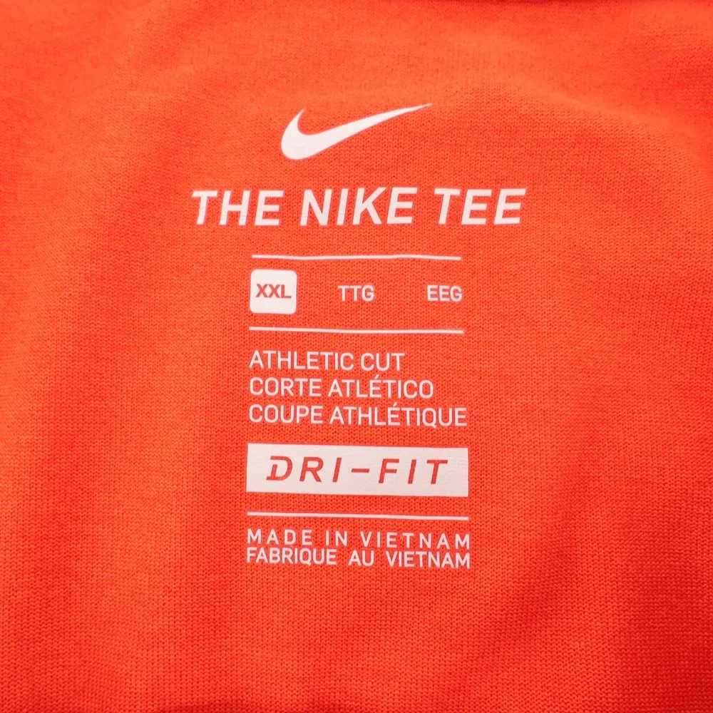 Nike‎ Clemson Basketball T-Shirt Orange Dri-FIT Athletic Cut Mens XXL